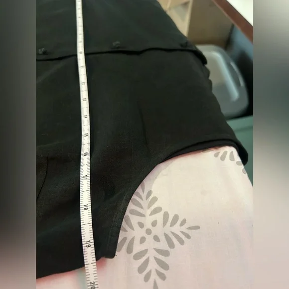 Laura Ashley Top with button 100% Linen / Black/ Size S - Picture 7 of 7